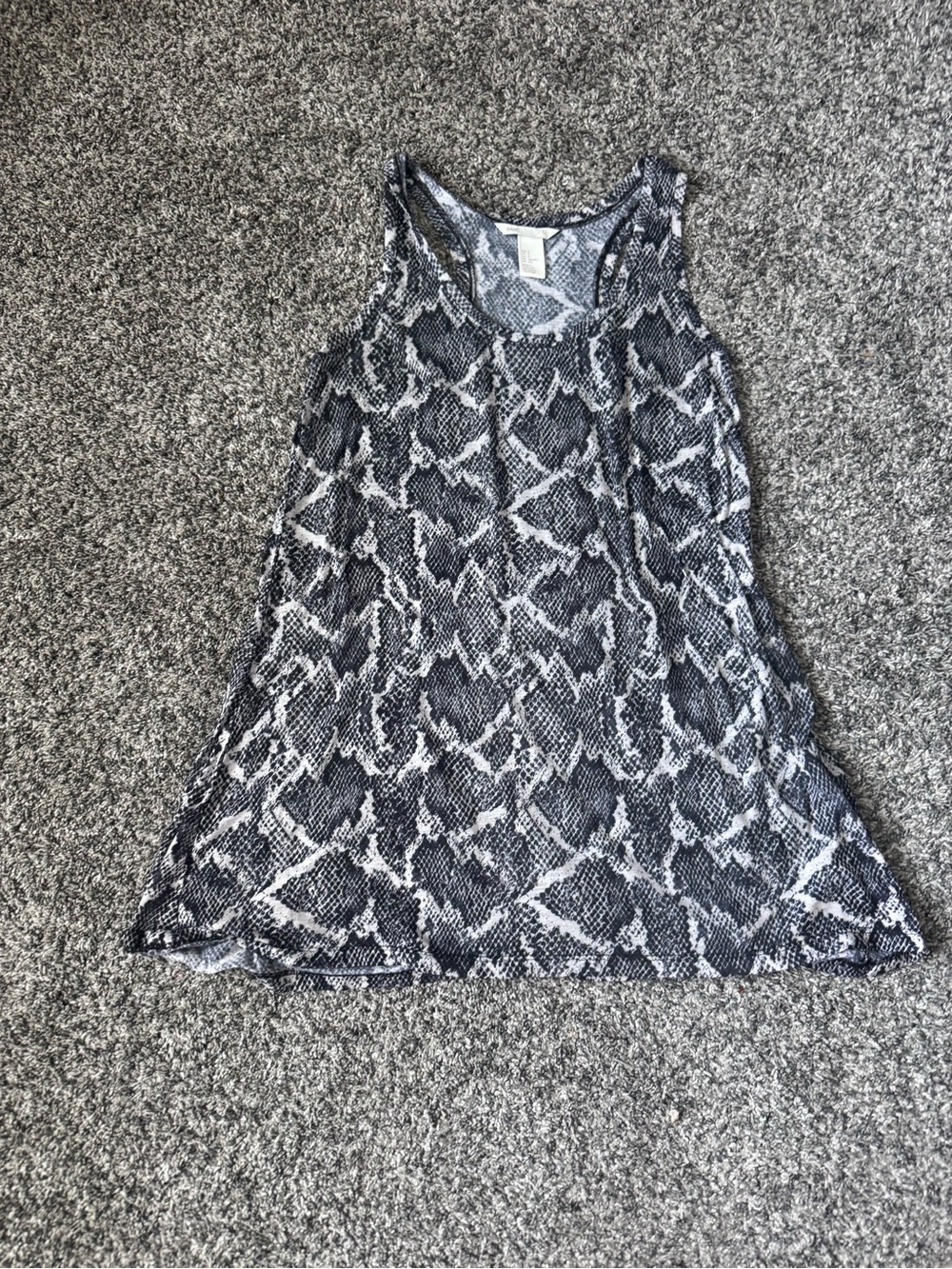 H&M Black and White Snake Print Tank Top